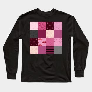 Pink Halloween Patchwork Long Sleeve T-Shirt